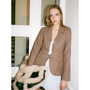 UO Oversized Plaid Blazer